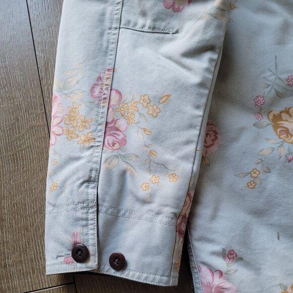 L.L. Bean Floral Blue Insulated Utility Barn Coat - Picture 11 of 13